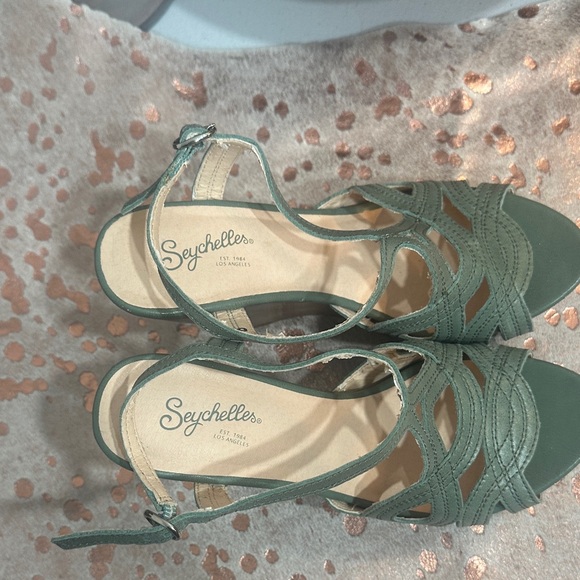 Seychelles sage green  Wedge Sandals - Picture 5 of 8